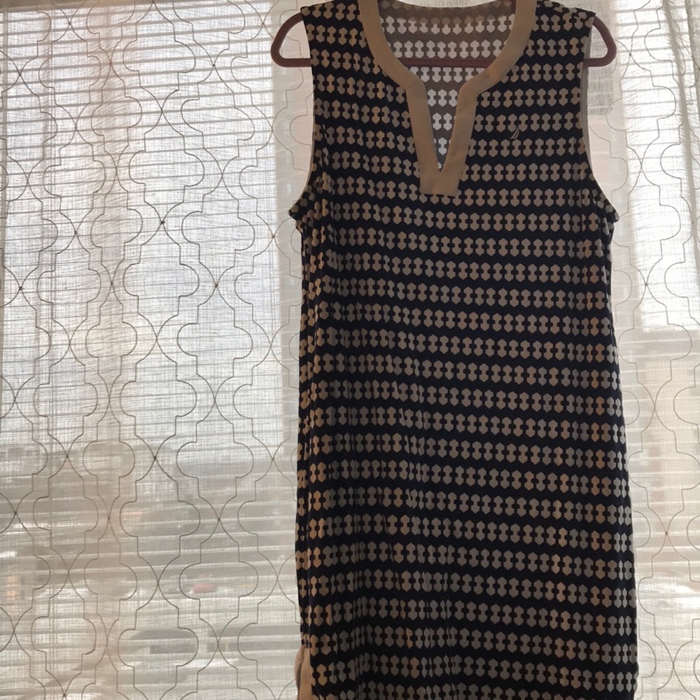 Nautica navy and white stretch dress